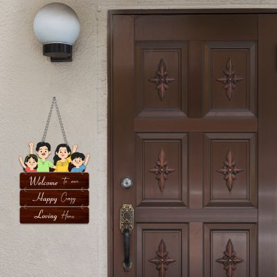 Welcome To Our Home Happy Crazy Loving Home Wall Hanging For Living Room Bedroom Home Decor Office | Gift Quotes Items House Decoration